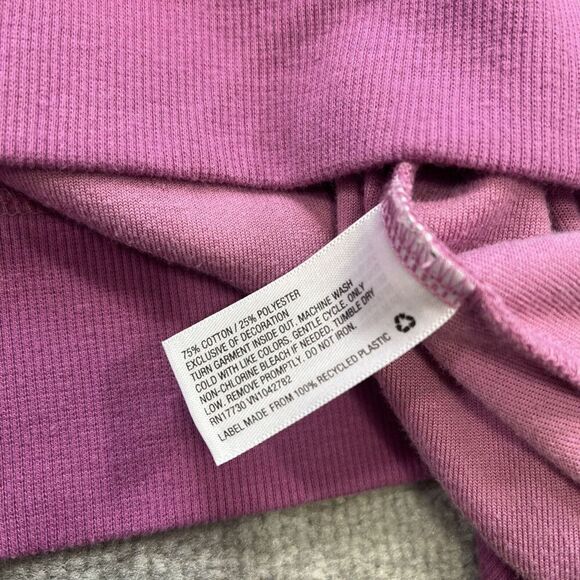 Wild Fable Velour 1/4 Zip Pullover Sweatshirt Purple Magenta Sz Medium Oversized - Picture 8 of 11